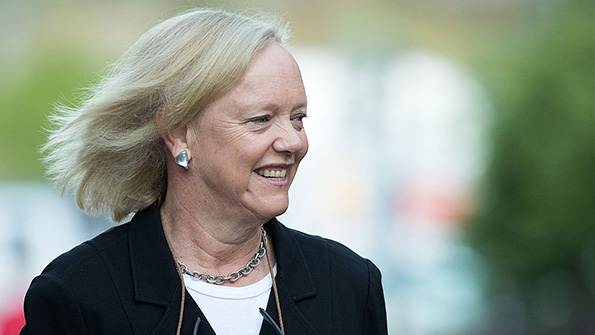 HPE CEO Meg Whitman walks the grounds at the Allen Co Sun Valley Conference