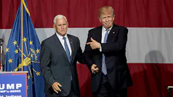 Indiana Governor Mike Pence and presumptive Republican nominee Donald Trump Indiana Governor Mike Pence and presumptive Republican nominee Donald Trump