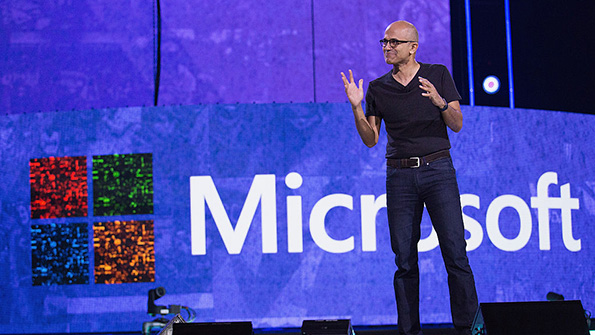 Microsoft CEO Satya Nadella speaks at a Seattlearea event earlier this year