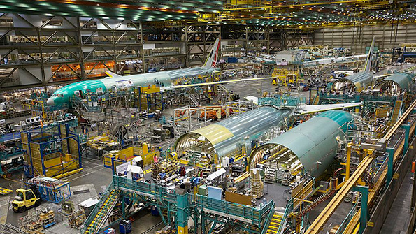 Inside the Boeing assembly center in Everett Washington