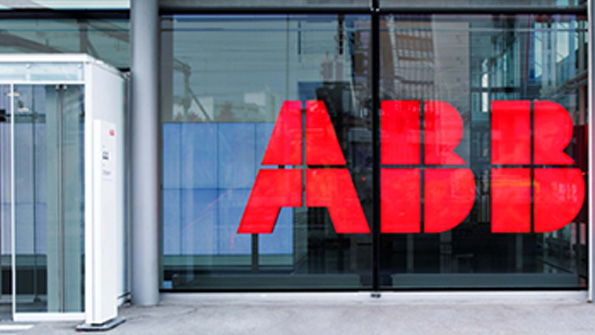 The ABB wordmark outside company headquarters