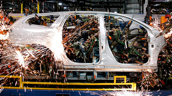An image from the GM plant in Lansing Michigan