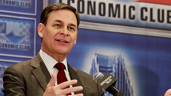 NAM president and CEO Jay Timmons speaks at the Detroit Economic Club