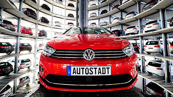 VW cars in the storage silo