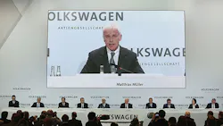 VW CEO Matthias Mueller addresses the media at the companys annual news confere VW CEO Matthias Mueller addresses the media at the companys annual news confere