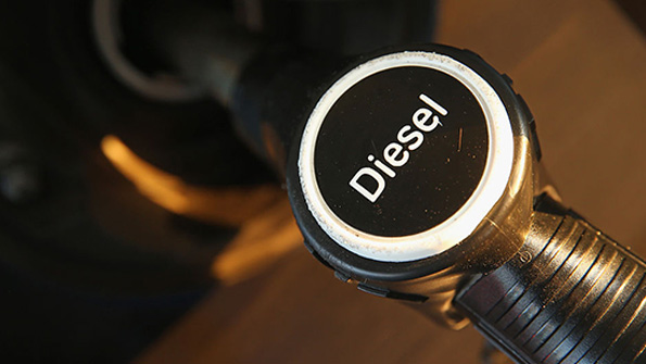 A diesel fuel pump at a German gas station