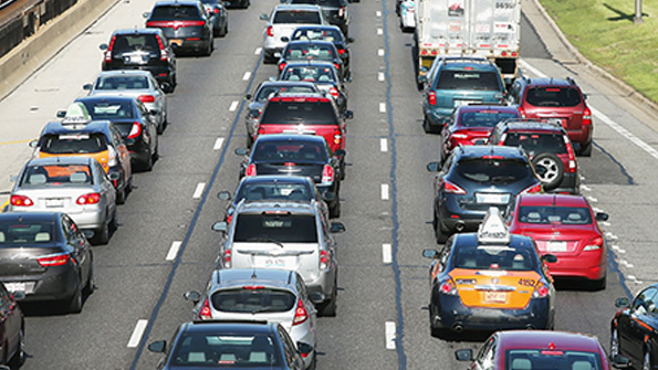 Traffic leaving Chicago during a holiday weekend