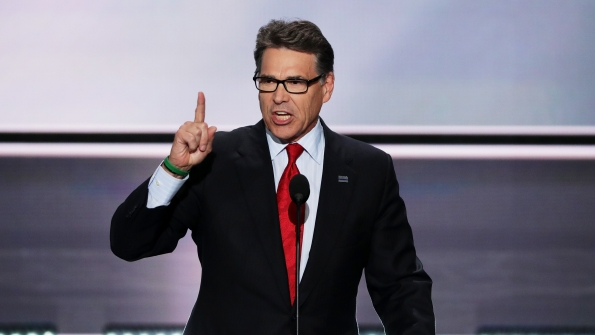 Former Texas governor Rick Perry speaks at the 2016 Republican National Conventi