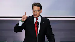 Former Texas governor Rick Perry speaks at the 2016 Republican National Conventi Former Texas governor Rick Perry speaks at the 2016 Republican National Conventi