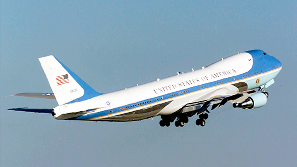 Air Force One lifts off
