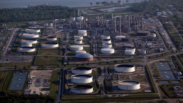 An aerial view of the Murphy Oil refinery near New Orleans