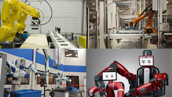 A variety of industrial robots
