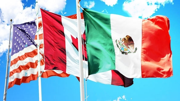 flags of US Canada and Mexico