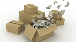 money flying from a box money flying from a box