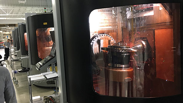 GE Aviation in Hooksett NH continues to transform the factory floor of a 2015 expansion it undertook to produce blisks for the LEAP aircraft engine