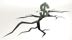 dollar sign over a crack dollar sign over a crack