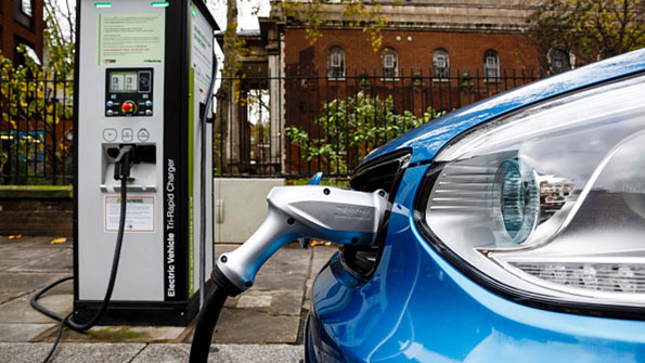 electric car at charging station