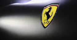 Ferrari logo against black background Ferrari logo against black background