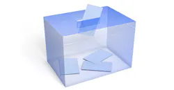 blue see-through ballot or suggestion box blue see-through ballot or suggestion box