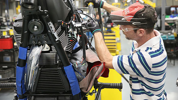 manufacturing worker on assemly line