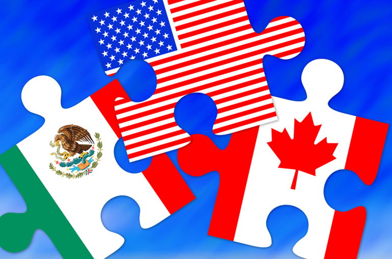 US, Canada,Mexico flag pieces