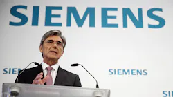 Siemens CEO Joe Kaeser speaks at a news conference. Siemens CEO Joe Kaeser speaks at a news conference.