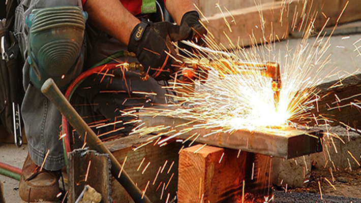 A close-up of a welder in Los Angeles.