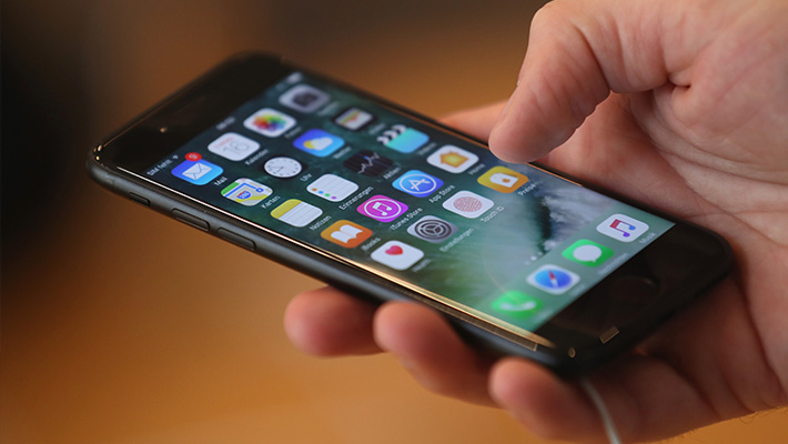 An Apple iPhone 7, whose battery right now might be winding down.