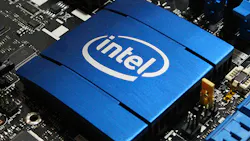 A detail of an Intel chip. A detail of an Intel chip.