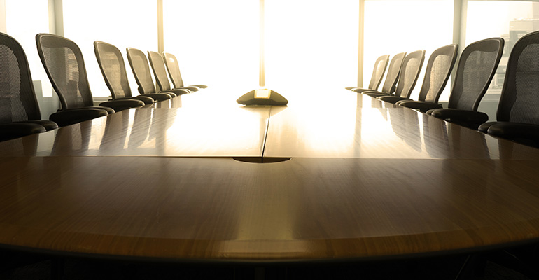 Boardroom table with glare