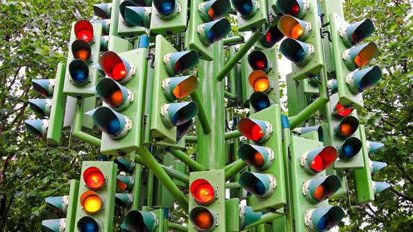 Many traffic lights