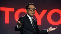 Toyota president Akio Toyoda speaks at CES. Toyota president Akio Toyoda speaks at CES.