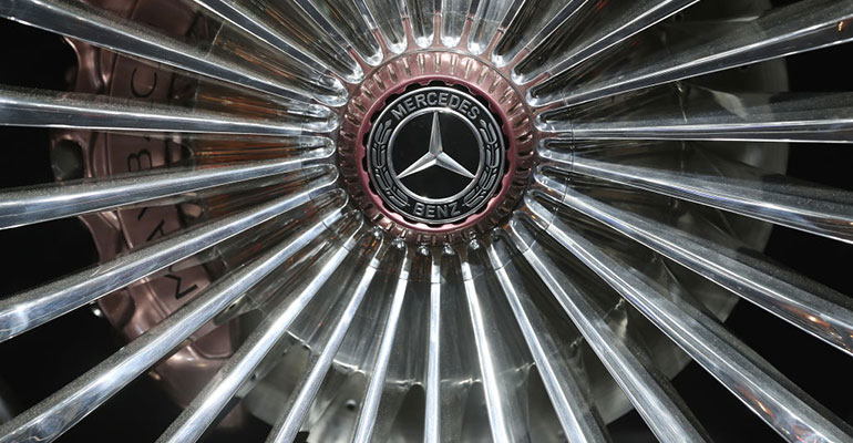 Mercedes logo on tire