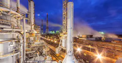 chemical plant at dusk chemical plant at dusk