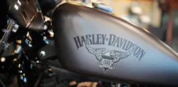 Harley Davidson logo on motorcycle fuel tank Harley Davidson logo on motorcycle fuel tank