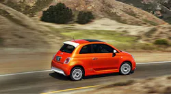 The Fiat 500e powertrain comprises an advanced highvoltage lithiumion battery pack a highpower electricdrive motor and a power inverter module to help manage power flow The 83kW motor delivers 111 hp and 147 lbft of torque The 24kWh battery includes a system that proactively heats and cools it to maintain optimal operating temperature The 500e has a 108MPGe highway rating and an 87mile combined city and highway range With a starting MSRP of 31800 the 500e is available only in California i The Fiat 500e powertrain comprises an advanced highvoltage lithiumion battery pack a highpower electricdrive motor and a power inverter module to help manage power flow The 83kW motor delivers 111 hp and 147 lbft of torque The 24kWh battery includes a system that proactively heats and cools it to maintain optimal operating temperature The 500e has a 108MPGe highway rating and an 87mile combined city and highway range With a starting MSRP of 31800 the 500e is available only in California i