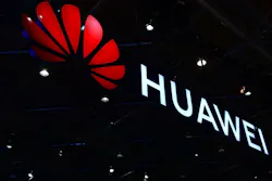 Huawei sign lit up Huawei sign lit up