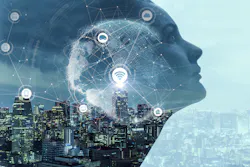 A woman looks to the future of security -- a hybrid of machine learning and human inquiry. A woman looks to the future of security -- a hybrid of machine learning and human inquiry.