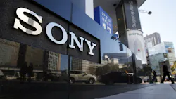 A low exterior shot outside of Sony headquarters. A low exterior shot outside of Sony headquarters.