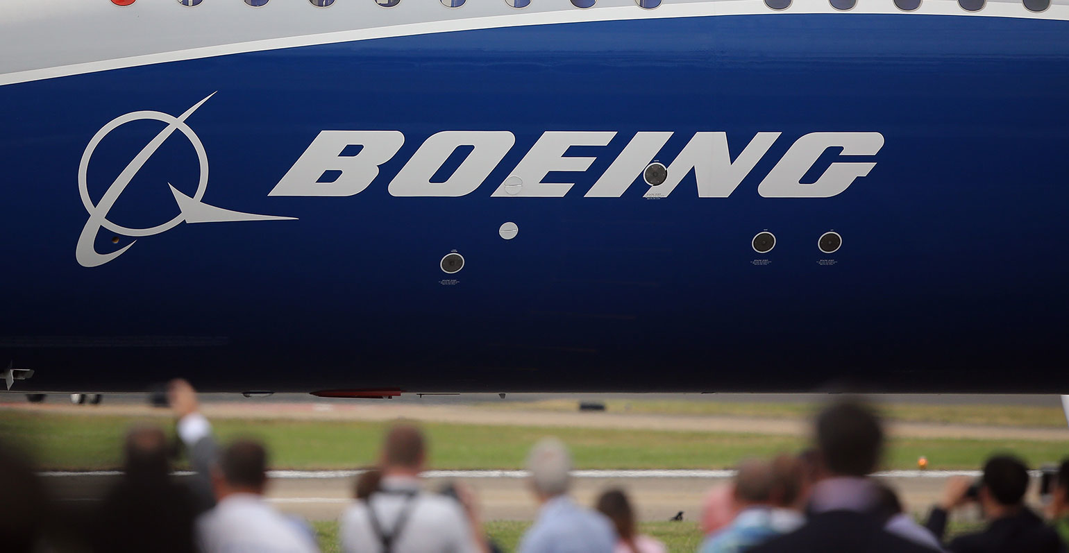 Boeing logo on a plane