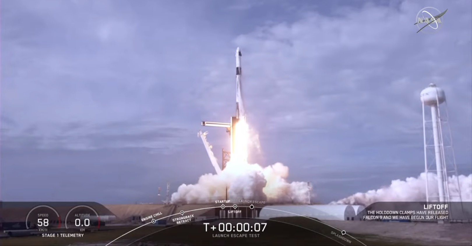 NASA and SpaceX completed a launch escape demonstration of the company&rsquo;s Crew Dragon spacecraft and Falcon 9 rocket on Jan. 19, 2020.