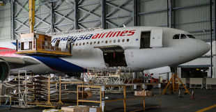 A Malaysian Airlines Airbus A330-300.