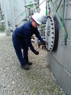 Apprentice Emily Canfield at work. Apprentice Emily Canfield at work.