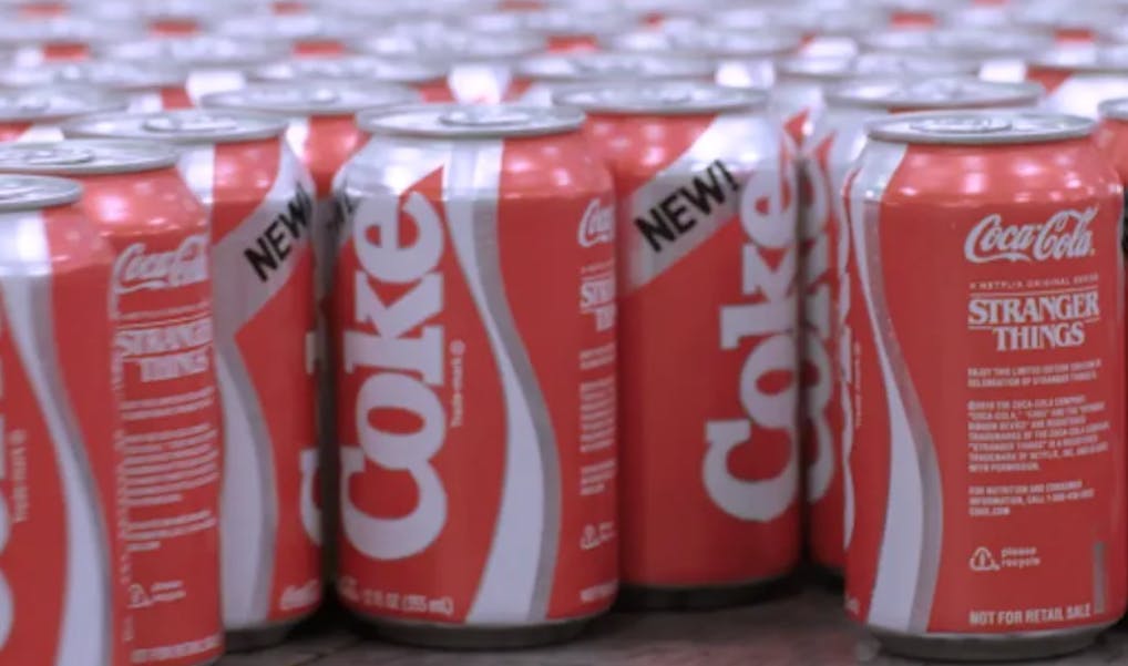 Coke briefly resumed New Coke production in 2019 as a promotion of the 1985-set Netflix series Stranger Things.