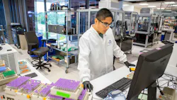 A researcher in Vertex Pharmaceuticals San Diego, California, lab works on test samples. Much of Vertex's cystic fibrosis research comes out of the California lab. A researcher in Vertex Pharmaceuticals San Diego, California, lab works on test samples. Much of Vertex's cystic fibrosis research comes out of the California lab.