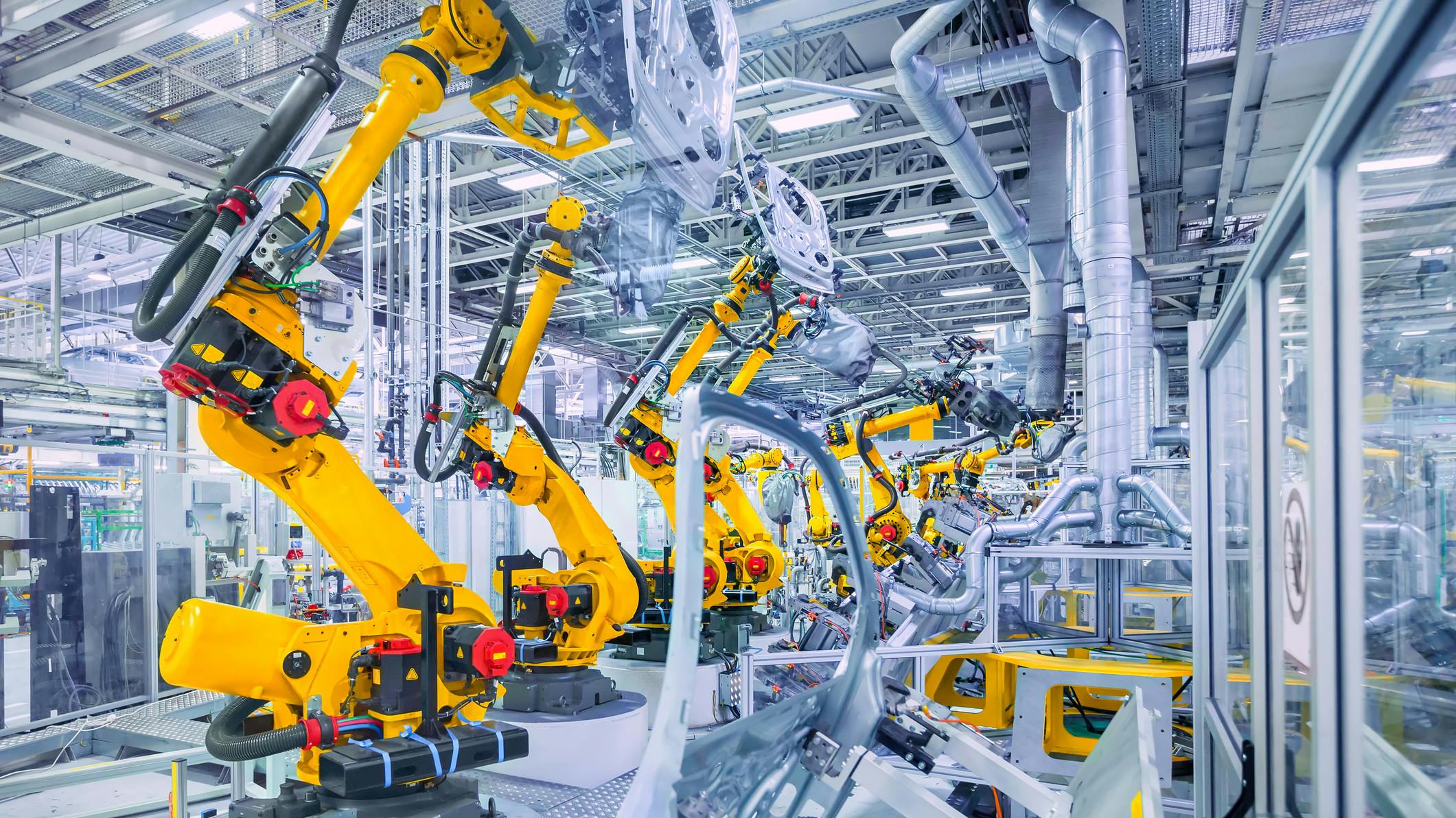 Cobots in an automotive factory