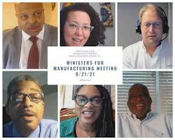 A Ministers for Manufacturing Zoom call. A Ministers for Manufacturing Zoom call.