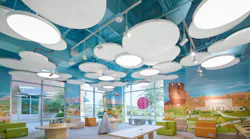 Armstrong World Industries makes architectural ceiling products, such as the Tectum clouds panels displayed here from the Mesa Temple Visitors Center in Mesa, Arizona. Armstrong World Industries makes architectural ceiling products, such as the Tectum clouds panels displayed here from the Mesa Temple Visitors Center in Mesa, Arizona.