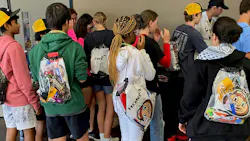 High school students and their swag bags at Honda Marysville's Manufacturing Day, 2023. High school students and their swag bags at Honda Marysville's Manufacturing Day, 2023.