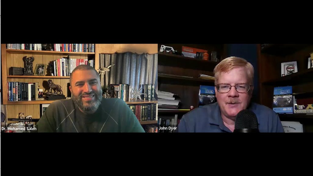 Podcast cohosts Mohamed Saleh on the left and John Dyer